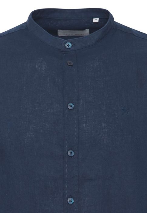 Casual Friday CASUAL FRIDAY Langarmhemd Stehkragen Knopfleiste Unifarben – Dunkelblau, Bild 3