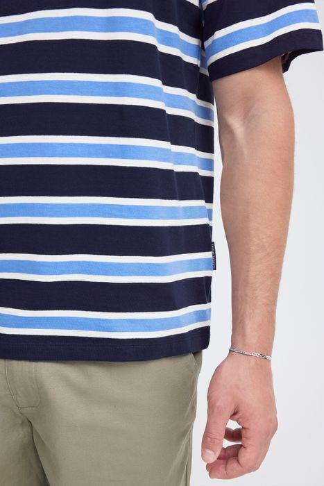 Casual Friday CASUAL FRIDAY Gestreiftes Kurzarmshirt Rundhalsausschnitt Basic – Blau, Bild 6