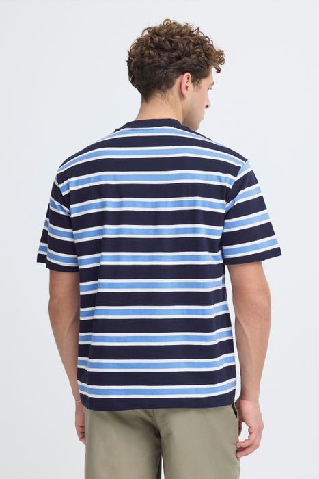 Casual Friday CASUAL FRIDAY Gestreiftes Kurzarmshirt Rundhalsausschnitt Basic – Blau, Bild 7