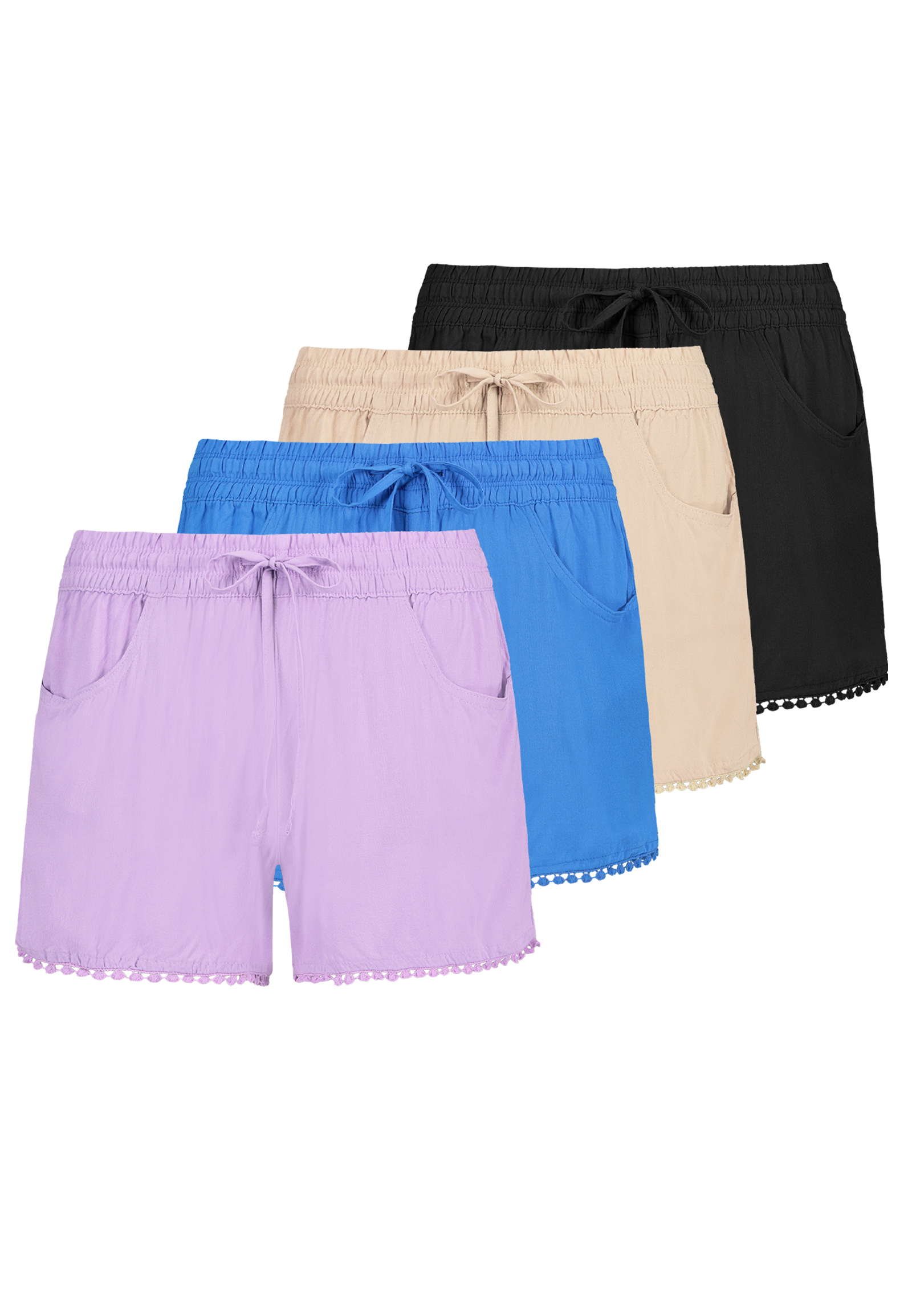 D73761M61531KAPK4_29000_V.jpg Stoffshorts 4-er Pack Regular Fit Seitentaschen Modisch