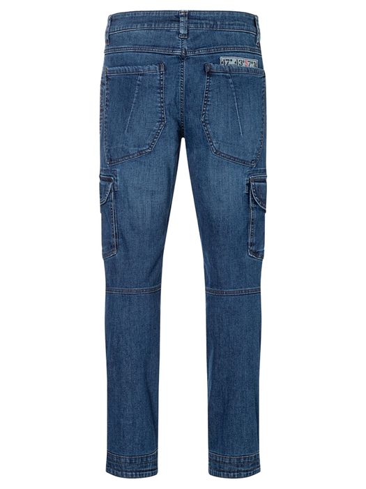 Timezone Timezone Cargo Hose Reißverschluss Eingrifftaschen Used Look – Blau, Bild 4