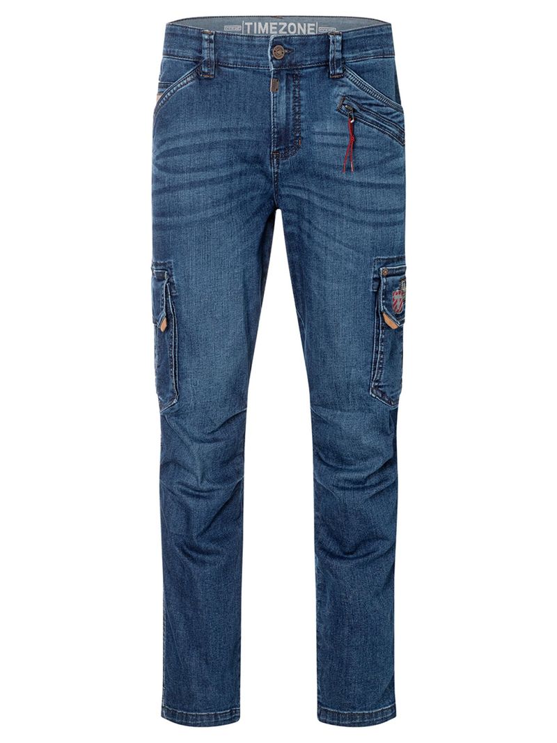 Timezone Timezone Cargo Hose Reißverschluss Eingrifftaschen Used Look – Blau, Bild 1