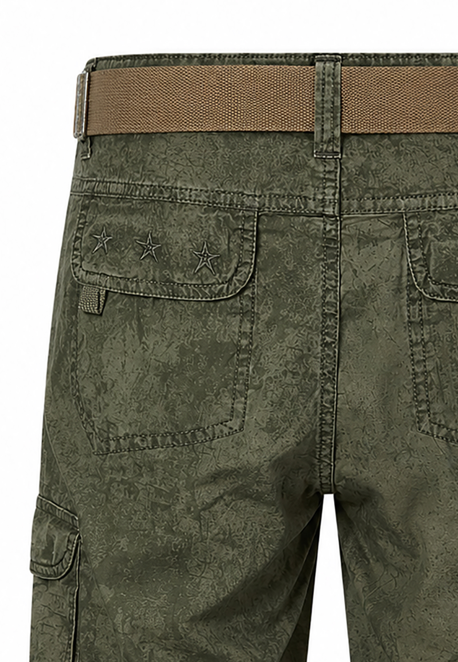 Loose Fit Shorts Gürtel Cargo Style Wadenlang Kariert Loose Fit Shorts Gürtel Cargo Style Wadenlang Kariert
