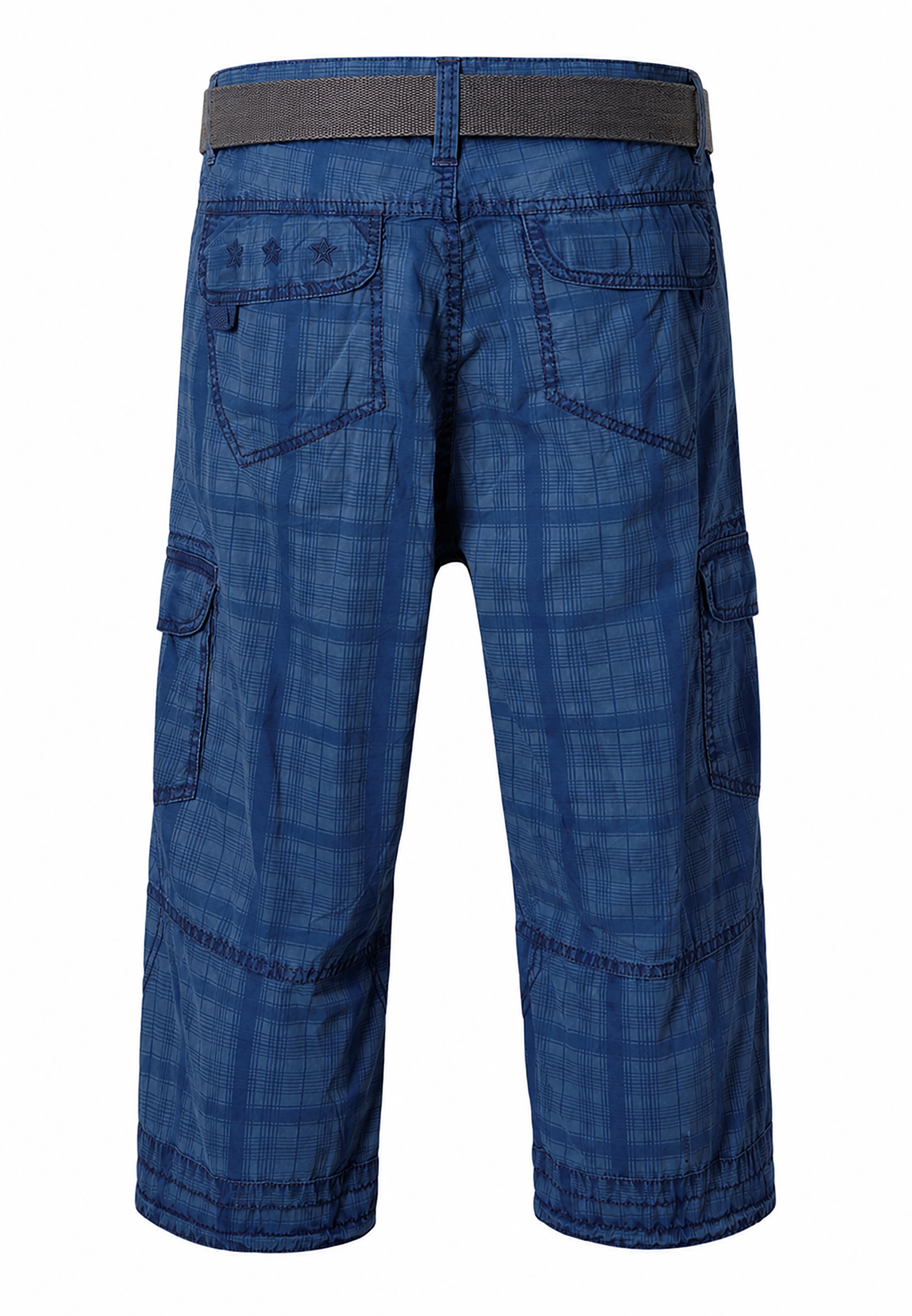 Loose Fit Shorts Gürtel Cargo Style Wadenlang Kariert Loose Fit Shorts Gürtel Cargo Style Wadenlang Kariert