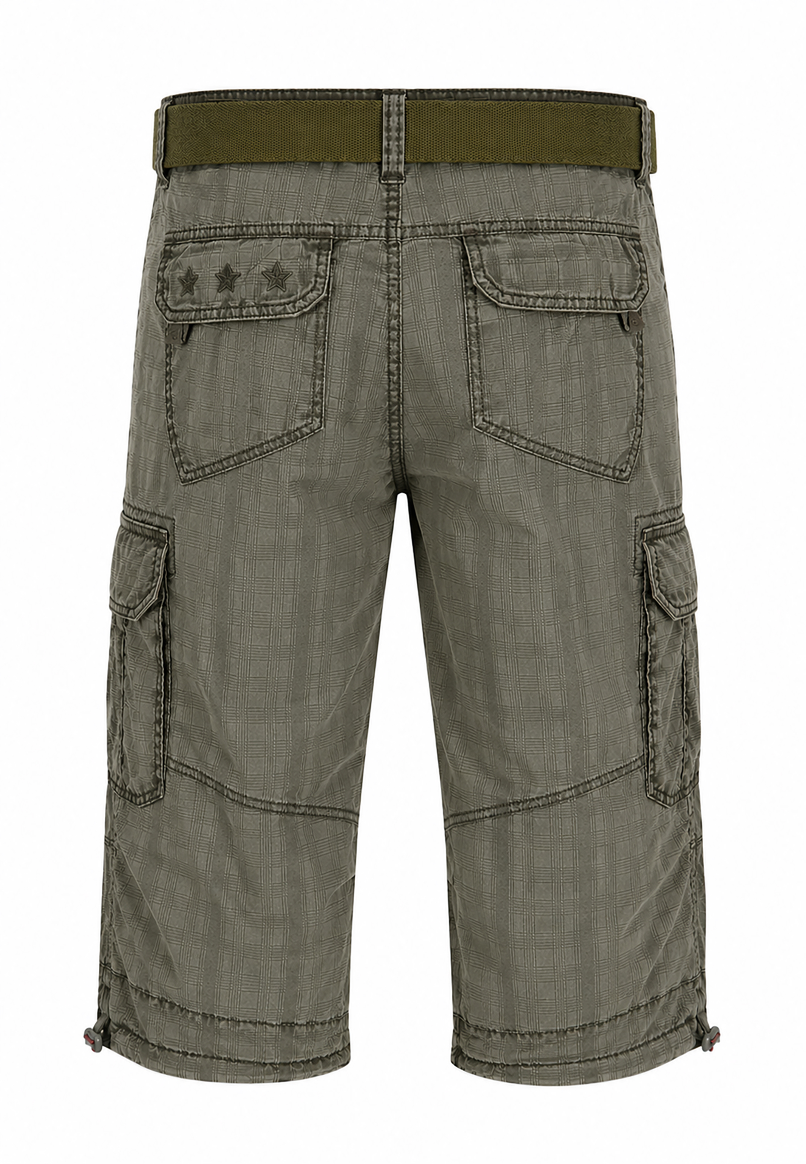 Loose Fit Shorts Gürtel Cargo Style Wadenlang Kariert Loose Fit Shorts Gürtel Cargo Style Wadenlang Kariert