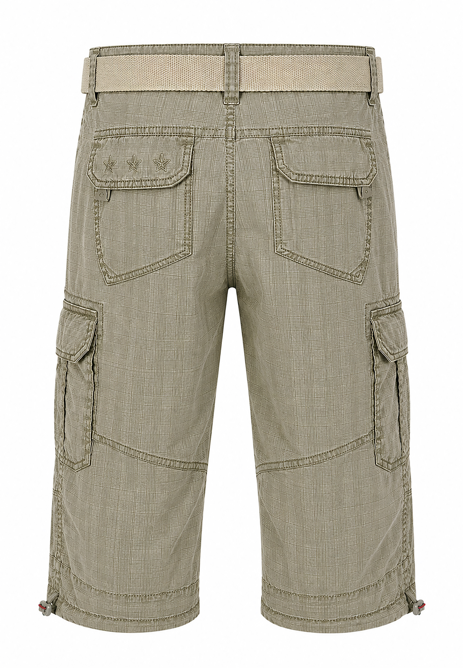 Loose Fit Shorts Gürtel Cargo Style Wadenlang Kariert Loose Fit Shorts Gürtel Cargo Style Wadenlang Kariert