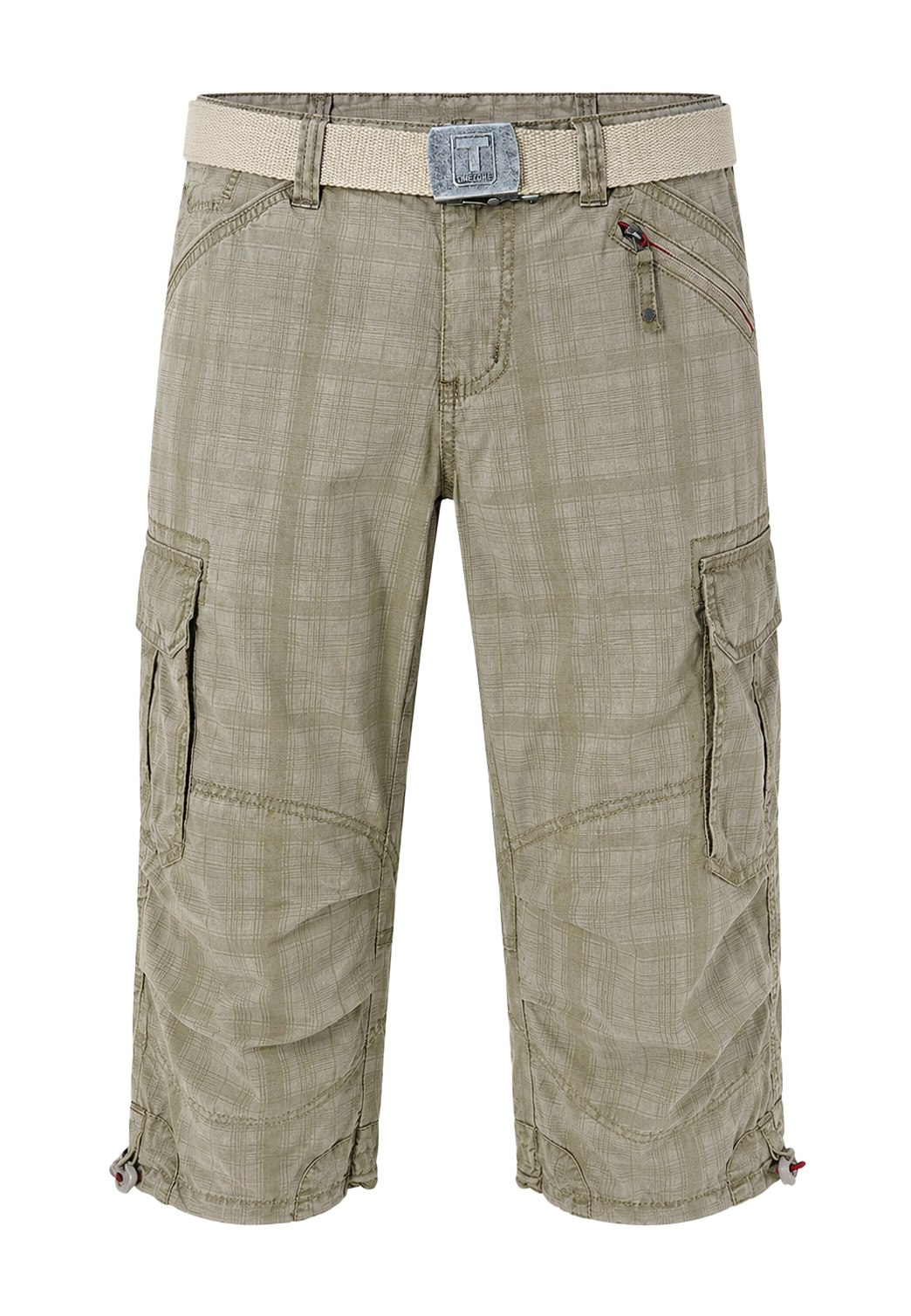 Loose Fit Shorts Gürtel Cargo Style Wadenlang Kariert Loose Fit Shorts Gürtel Cargo Style Wadenlang Kariert