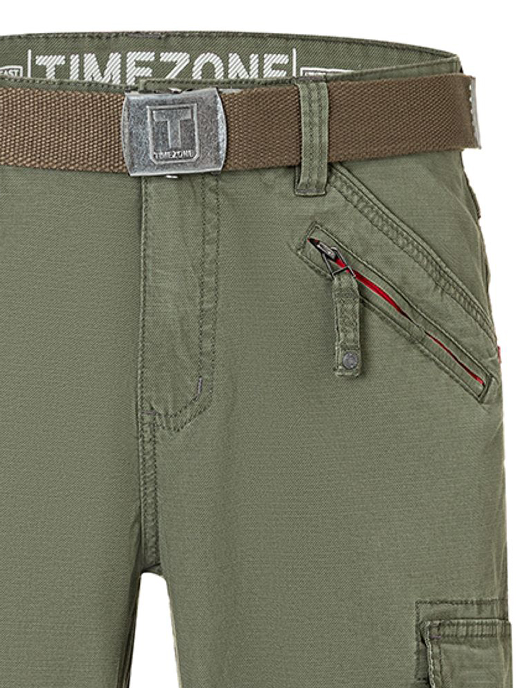Timezone Timezone Loose Fit Cargo Shorts Gürtel Reißverschlusstasche – Olive, Bild 2