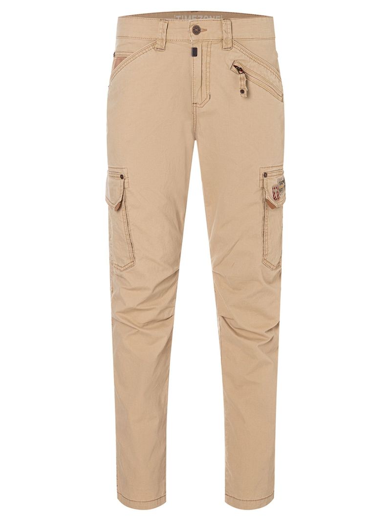 Timezone Timezone Cargo Hose Gerade Passform Zip-Fly Knöchellang – Beige, Bild 1