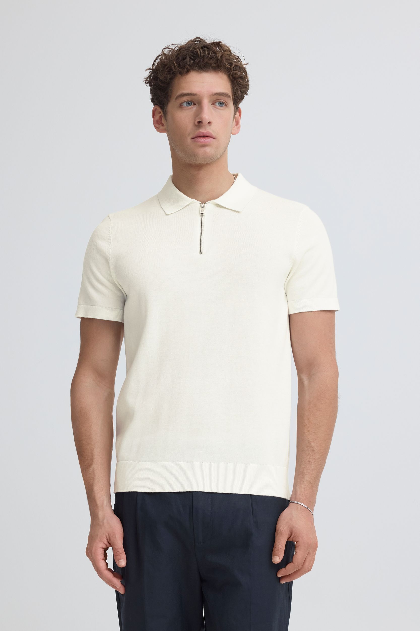 Stilvolles Kurzarm Strickpoloshirt Einfarbig Casual Stilvolles Kurzarm Strickpoloshirt Einfarbig Casual