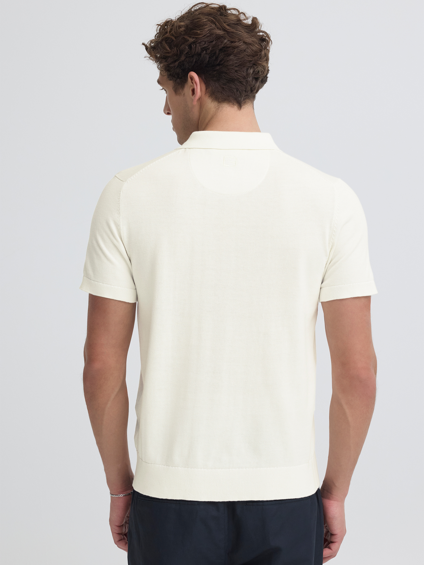 Stilvolles Kurzarm Strickpoloshirt Einfarbig Casual Stilvolles Kurzarm Strickpoloshirt Einfarbig Casual