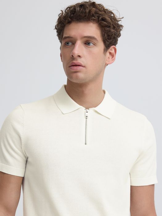 Casual Friday CASUAL FRIDAY Stilvolles Kurzarm Strickpoloshirt Einfarbig Casual – Weiß, Bild 4