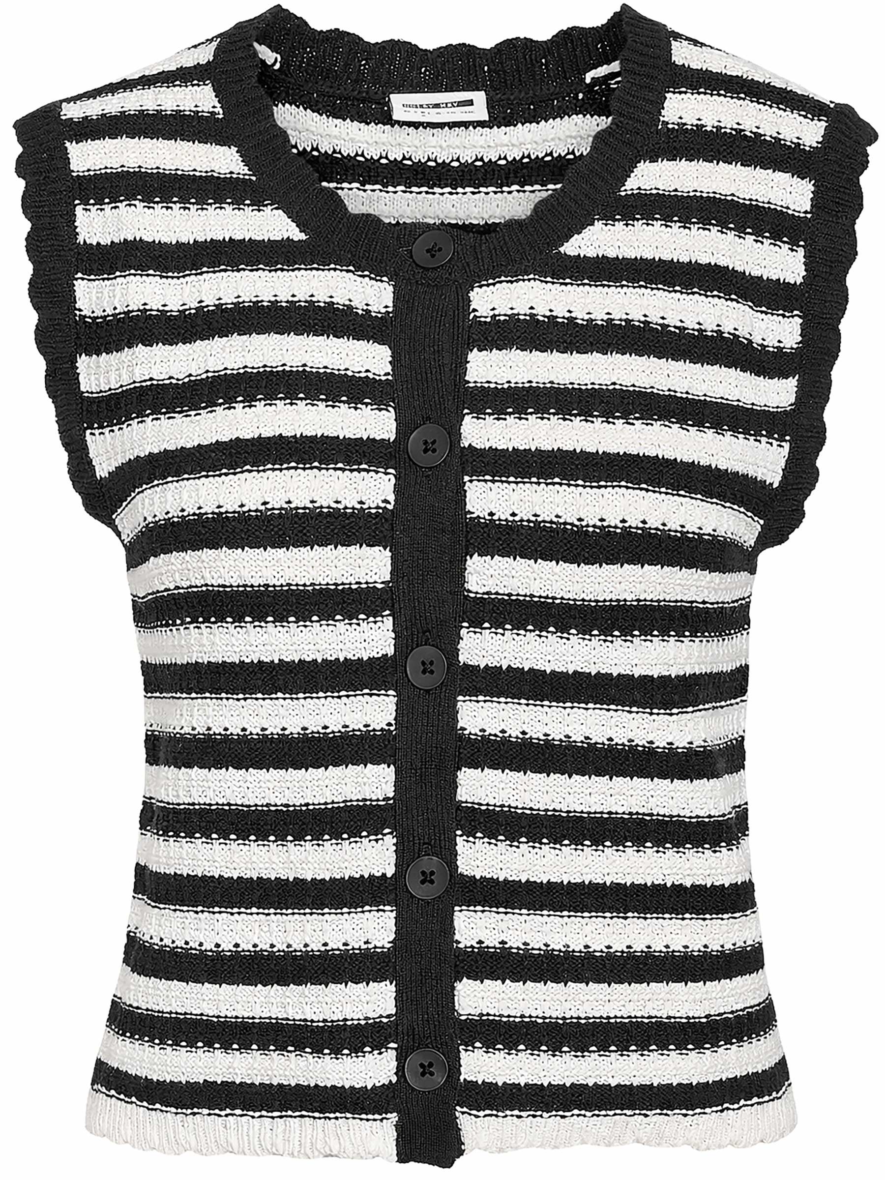 Stilvolle Strickweste Rundhalsausschnitt Knopfleiste Stilvolle Strickweste Rundhalsausschnitt Knopfleiste