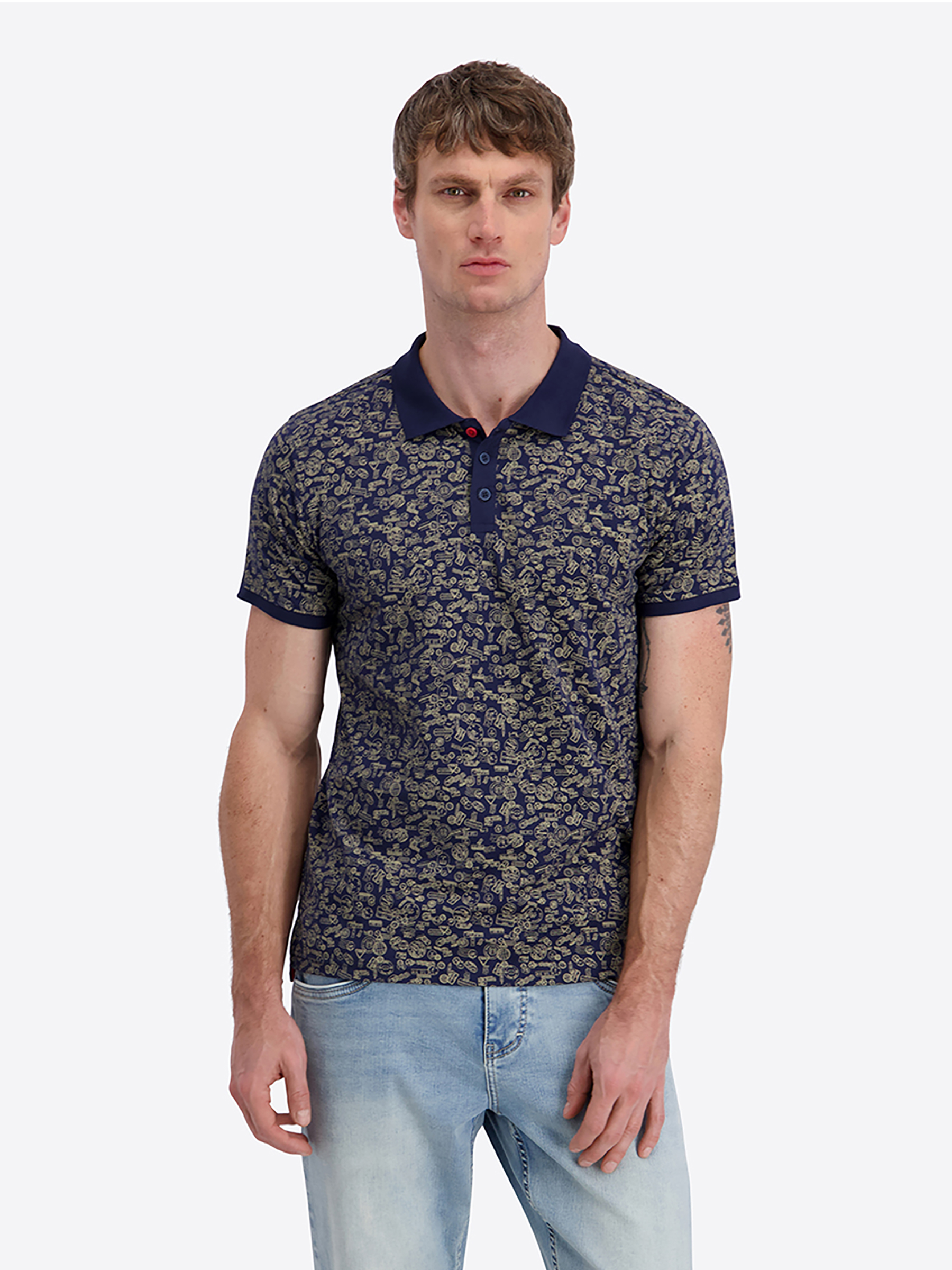 Modernes Poloshirt Polokragen Kurzarm Knopfverschluss Modernes Poloshirt Polokragen Kurzarm Knopfverschluss