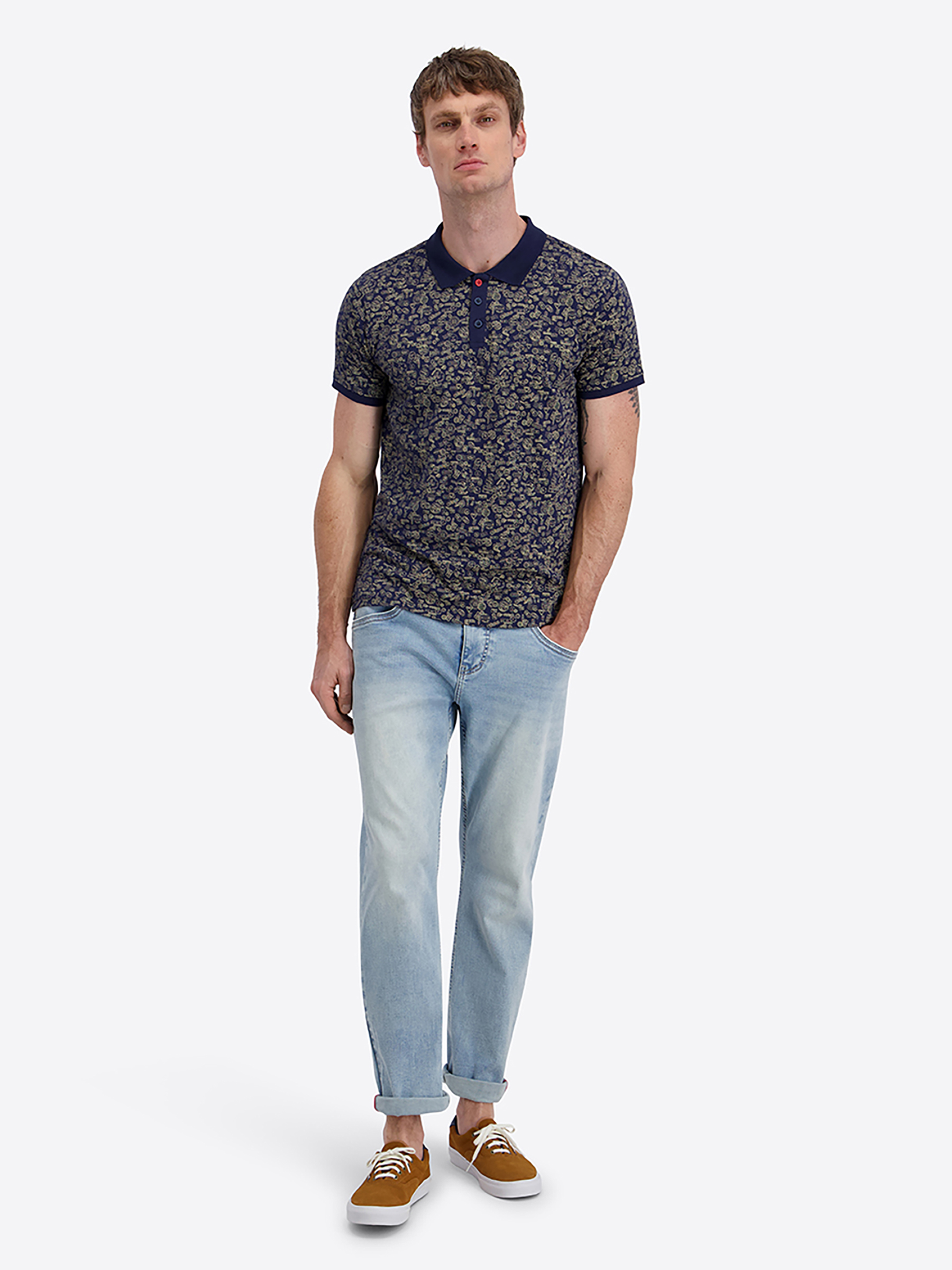Modernes Poloshirt Polokragen Kurzarm Knopfverschluss Modernes Poloshirt Polokragen Kurzarm Knopfverschluss