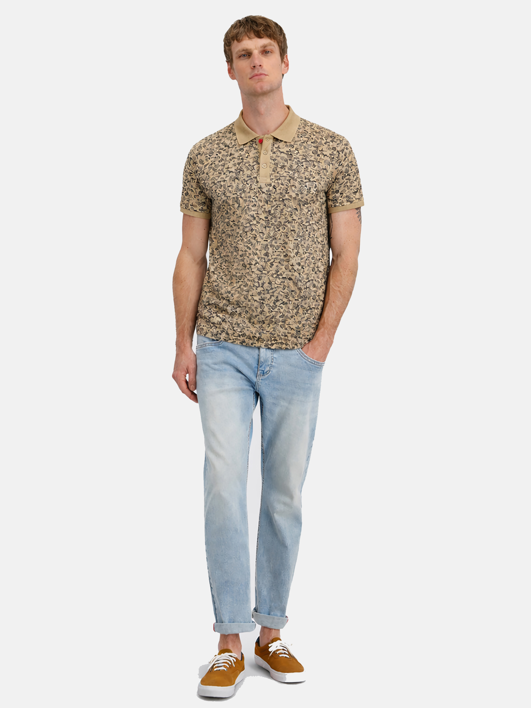Modernes Poloshirt Polokragen Kurzarm Knopfverschluss Modernes Poloshirt Polokragen Kurzarm Knopfverschluss