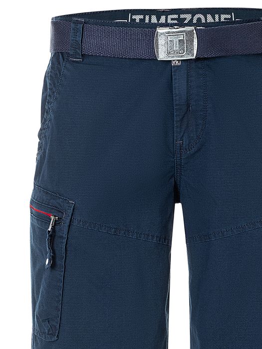 Timezone Timezone Cargo-Shorts Gürtel Knielang Reißverschluss Regular Fit – Blau, Bild 3