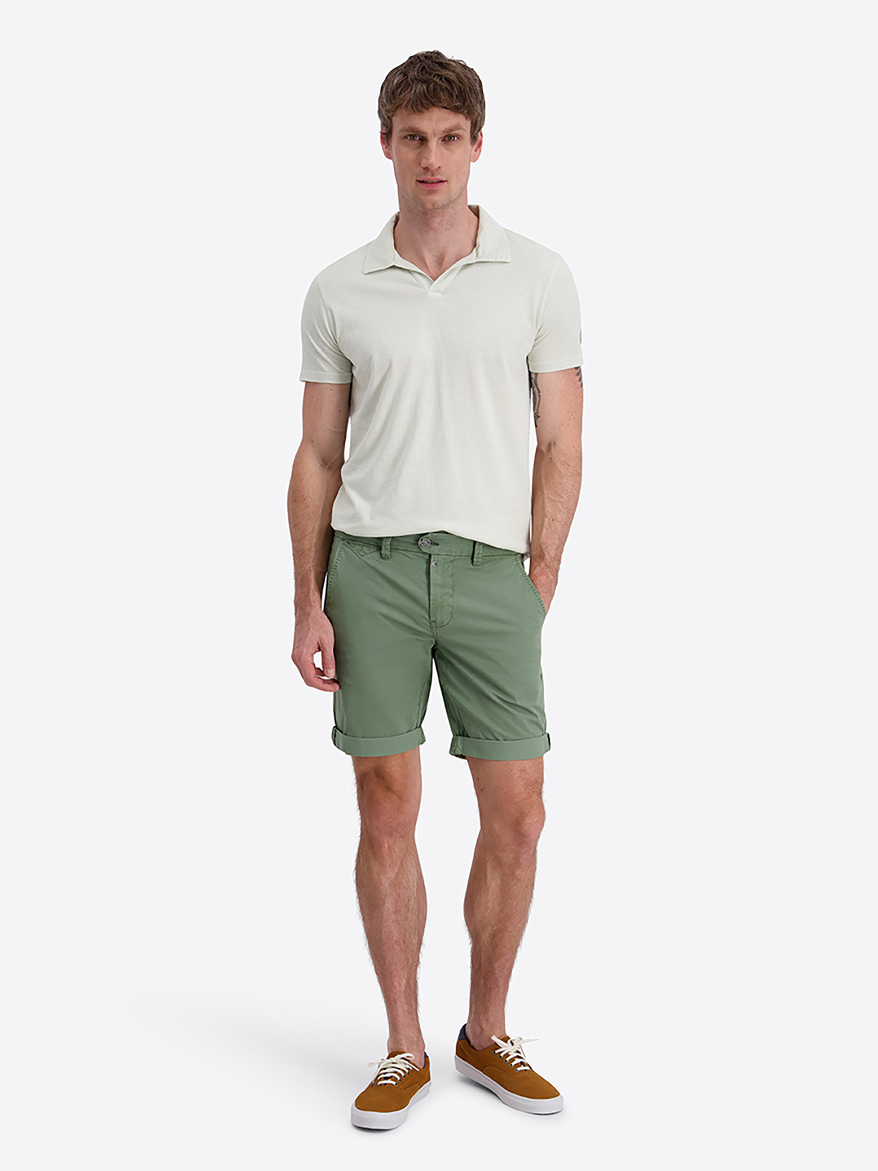Shorts verdeckter Zip-Fly schmaler Schnitt Zierknöpfe Shorts verdeckter Zip-Fly schmaler Schnitt Zierknöpfe