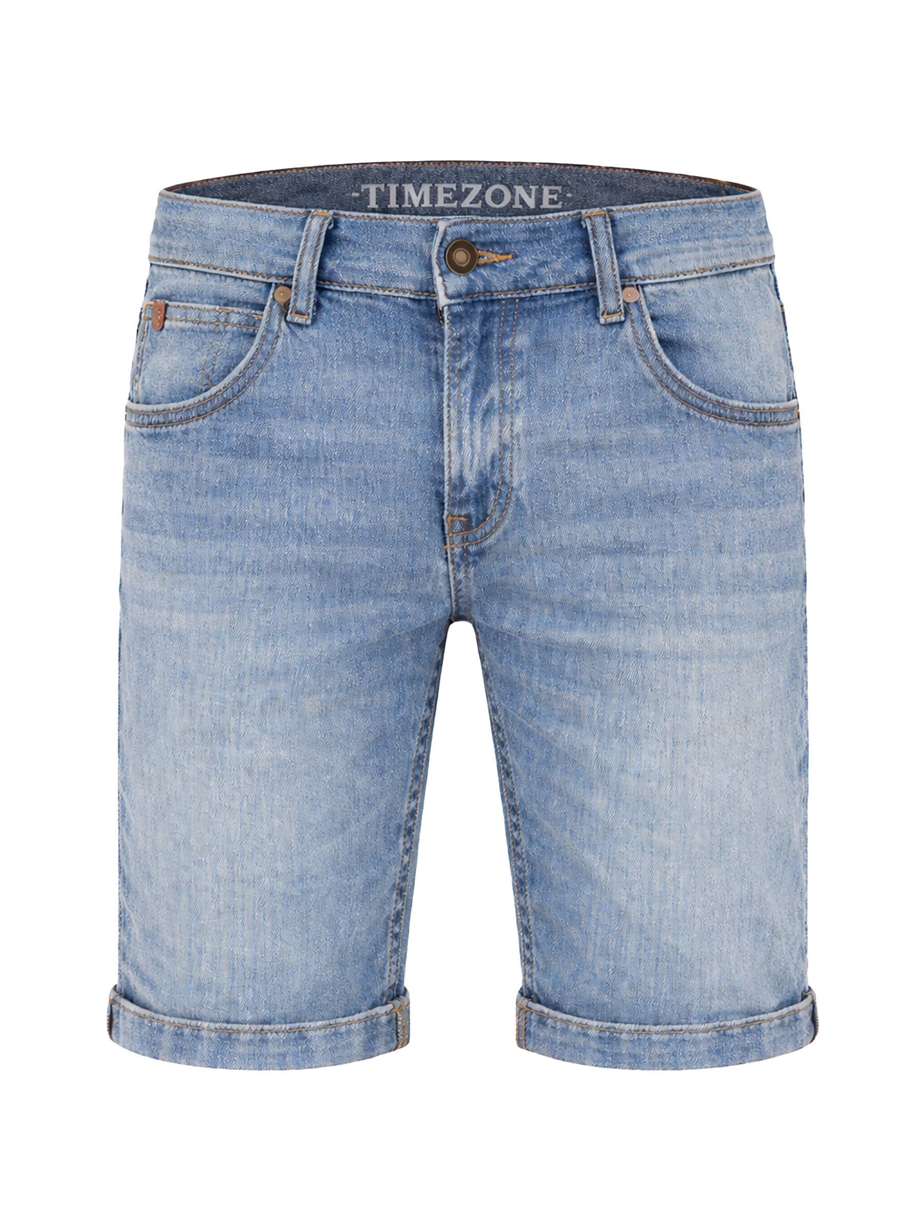 Jeansshorts Slim Fit umgeschlagener Saum Reißverschluss Jeansshorts Slim Fit umgeschlagener Saum Reißverschluss