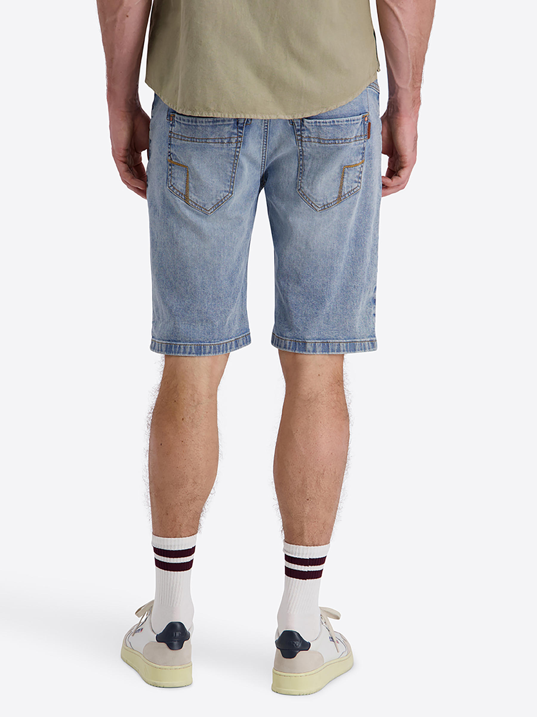 Jeansshorts Slim Fit umgeschlagener Saum Reißverschluss Jeansshorts Slim Fit umgeschlagener Saum Reißverschluss