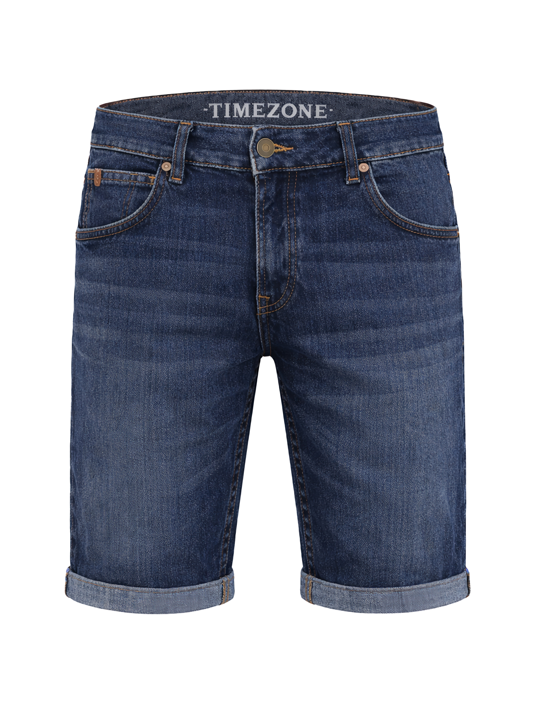 Jeansshorts Slim Fit umgeschlagener Saum Reißverschluss Jeansshorts Slim Fit umgeschlagener Saum Reißverschluss