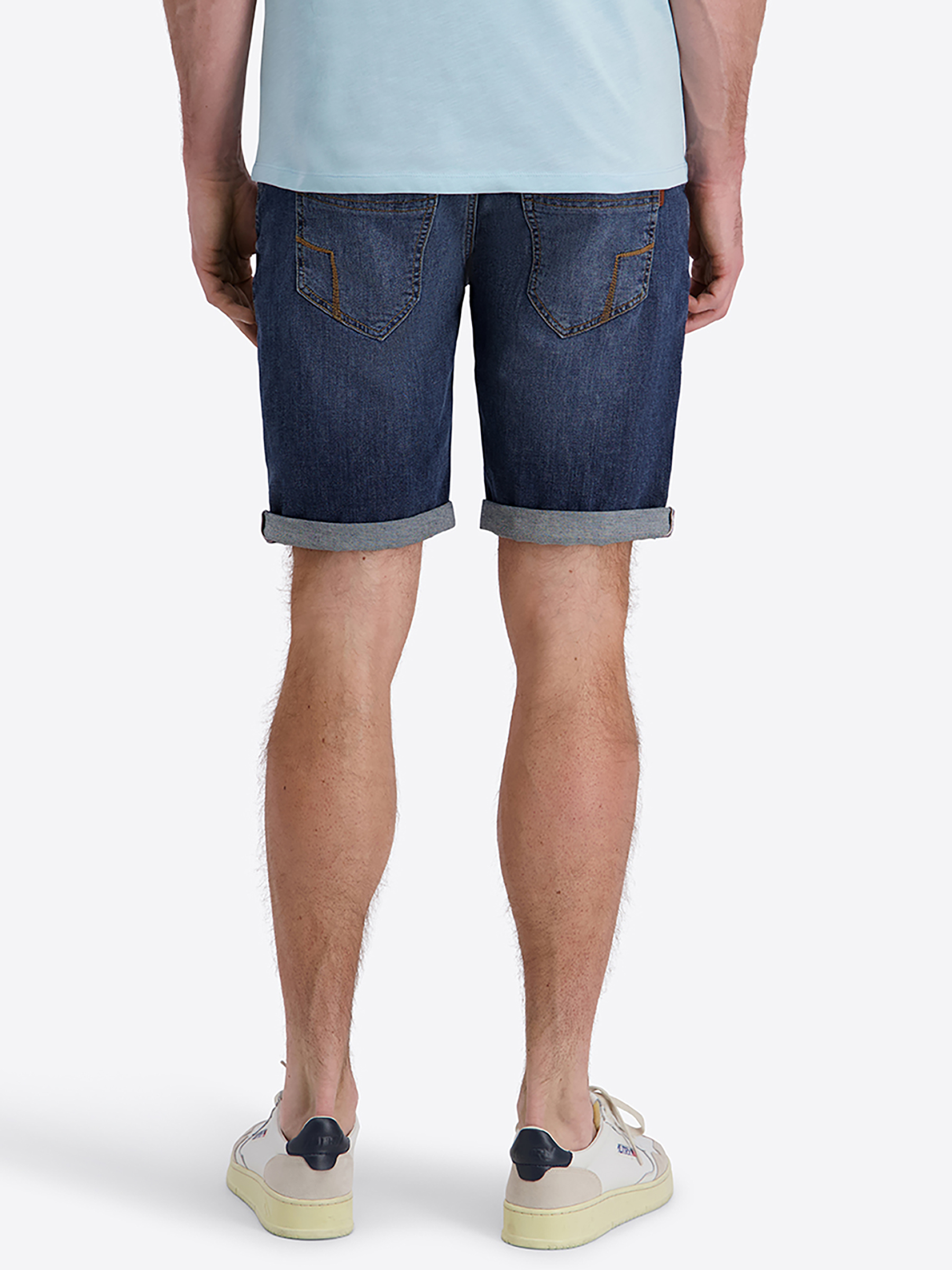 Jeansshorts Slim Fit umgeschlagener Saum Reißverschluss Jeansshorts Slim Fit umgeschlagener Saum Reißverschluss