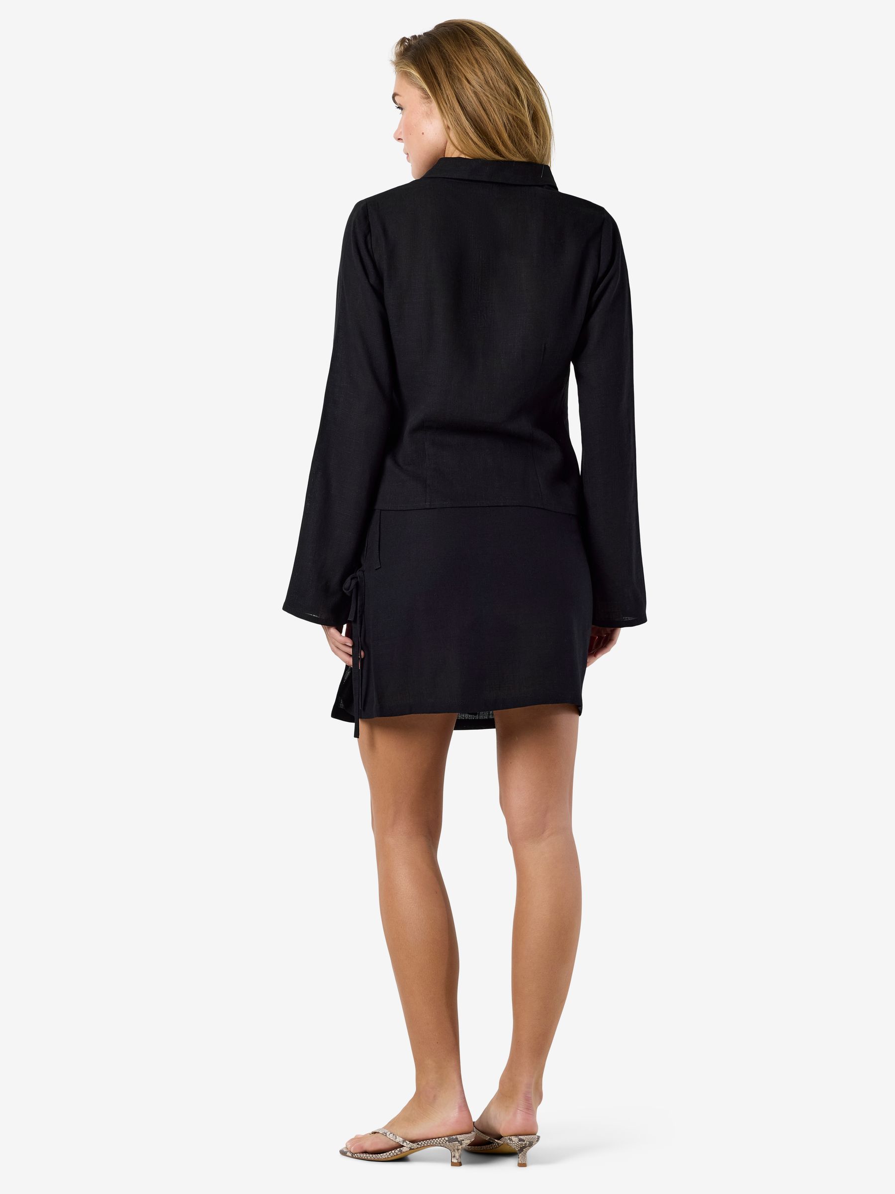 27036643_4921984_4.jpg Schlupfbluse Kentkragen Schleifendetails Langarm Slim Fit