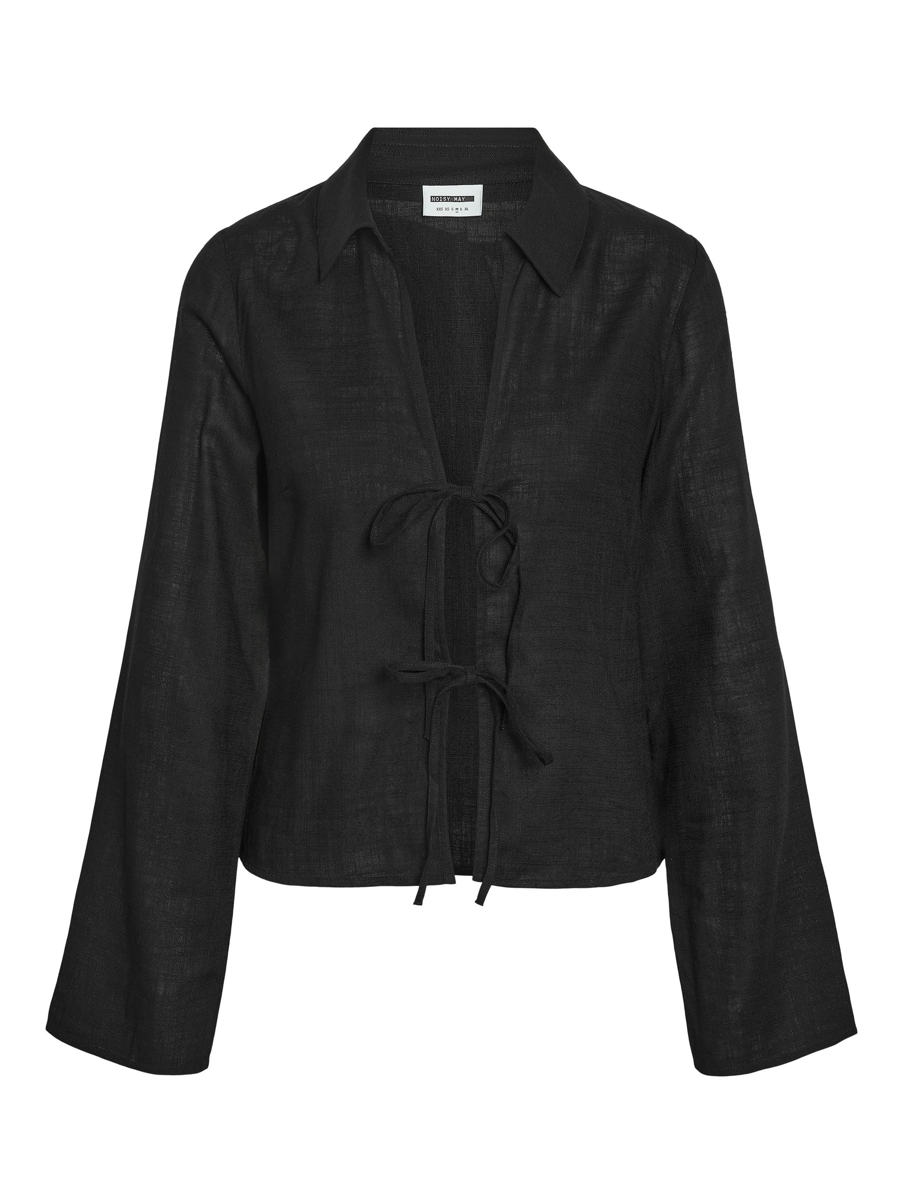 27036643_4921984.jpg Schlupfbluse Kentkragen Schleifendetails Langarm Slim Fit