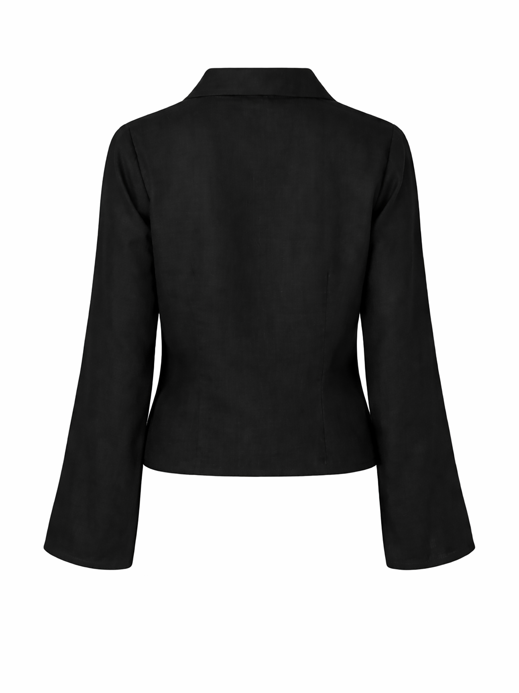 Schlupfbluse Kentkragen Schleifendetails Langarm Slim Fit Schlupfbluse Kentkragen Schleifendetails Langarm Slim Fit