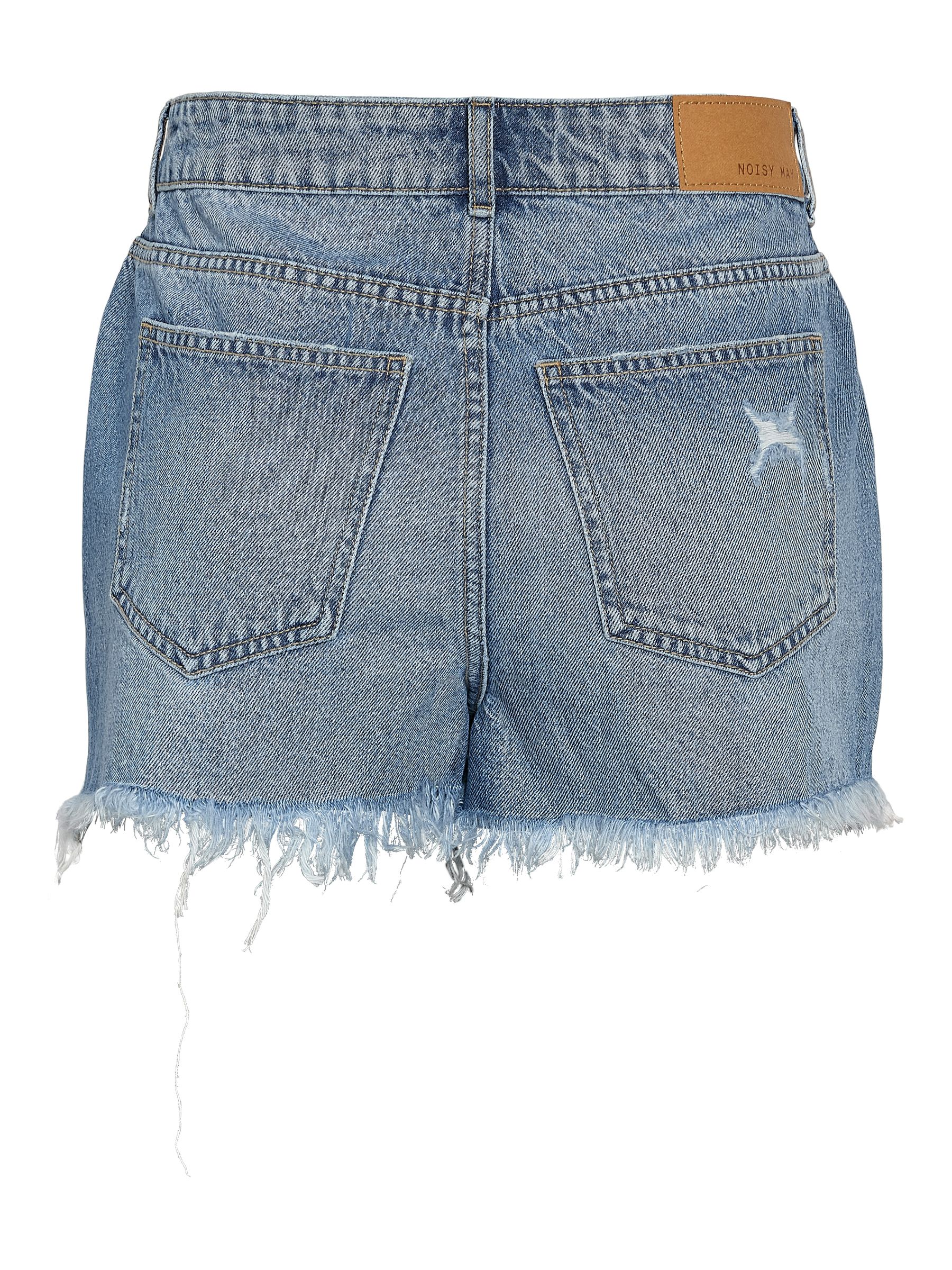 27036592_4917975_2.jpg Denimshorts Reißverschluss Hohe Taille Unifarben Stilvoll