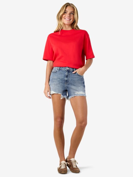 Noisy May NOISY MAY Denimshorts Reißverschluss Hohe Taille Unifarben – Blau, Bild 3