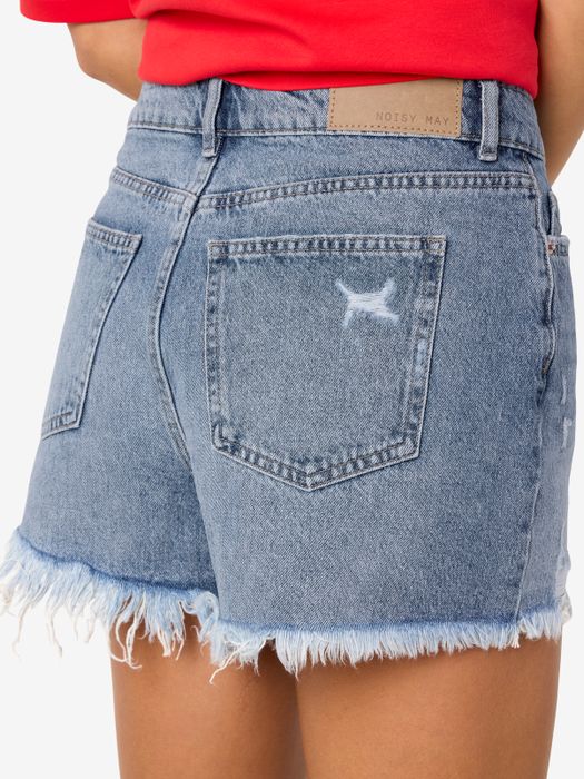 Noisy May NOISY MAY Denimshorts Reißverschluss Hohe Taille Unifarben – Blau, Bild 6