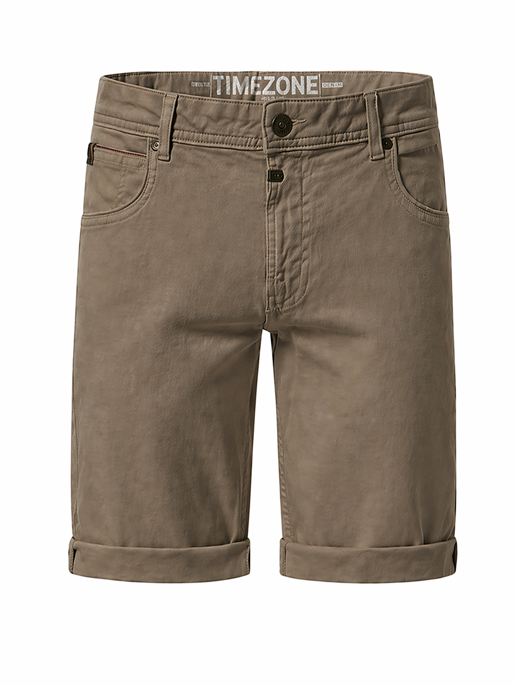 Timezone Timezone Slim Fit Shorts verdeckter Zip Fly 5-Pockets – Olive, Bild 1