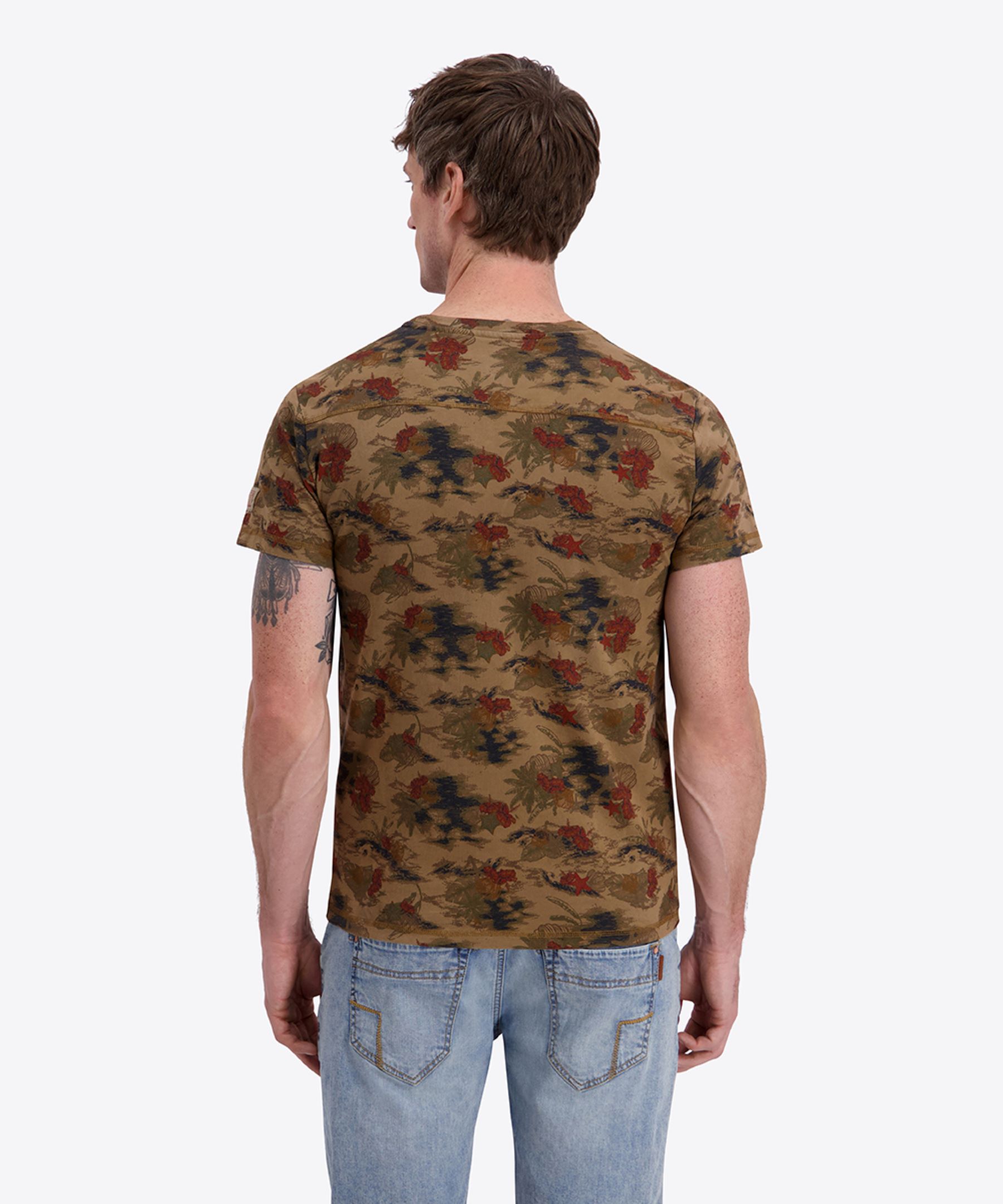 Kurzarm Rundhals T-Shirt floraler Print geradem Schnitt Kurzarm Rundhals T-Shirt floraler Print geradem Schnitt