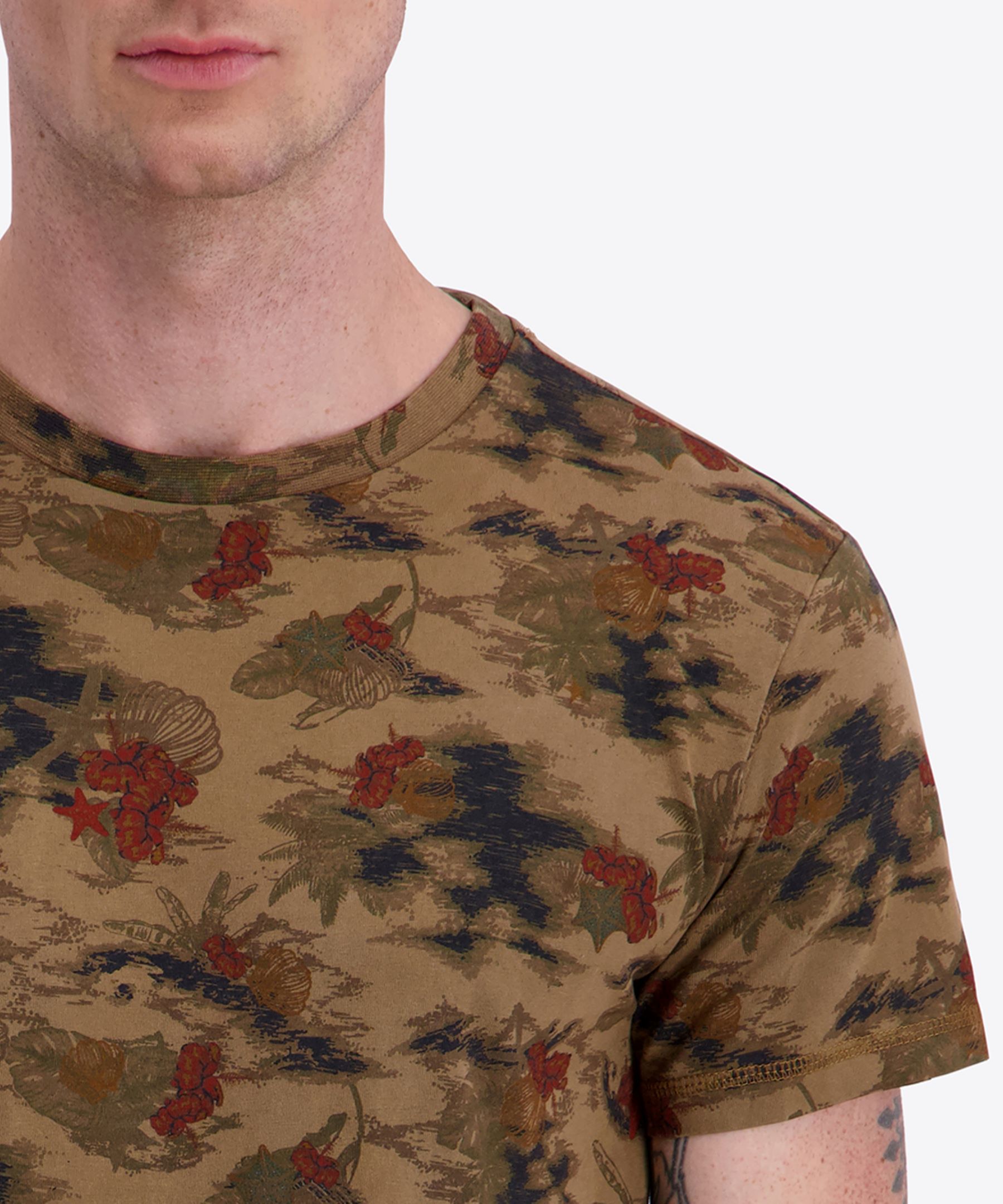 Kurzarm Rundhals T-Shirt floraler Print geradem Schnitt Kurzarm Rundhals T-Shirt floraler Print geradem Schnitt