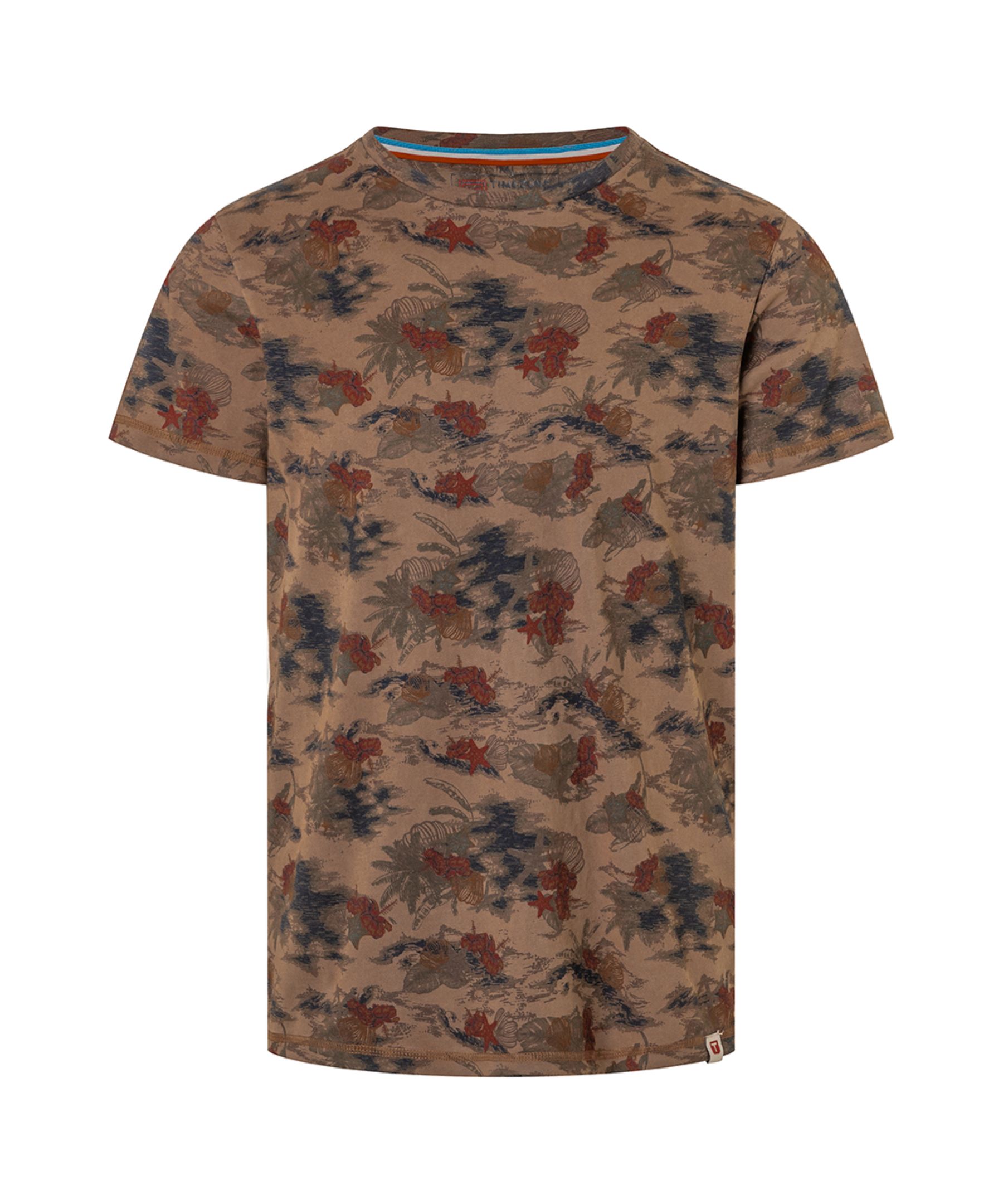 Kurzarm Rundhals T-Shirt floraler Print geradem Schnitt Kurzarm Rundhals T-Shirt floraler Print geradem Schnitt