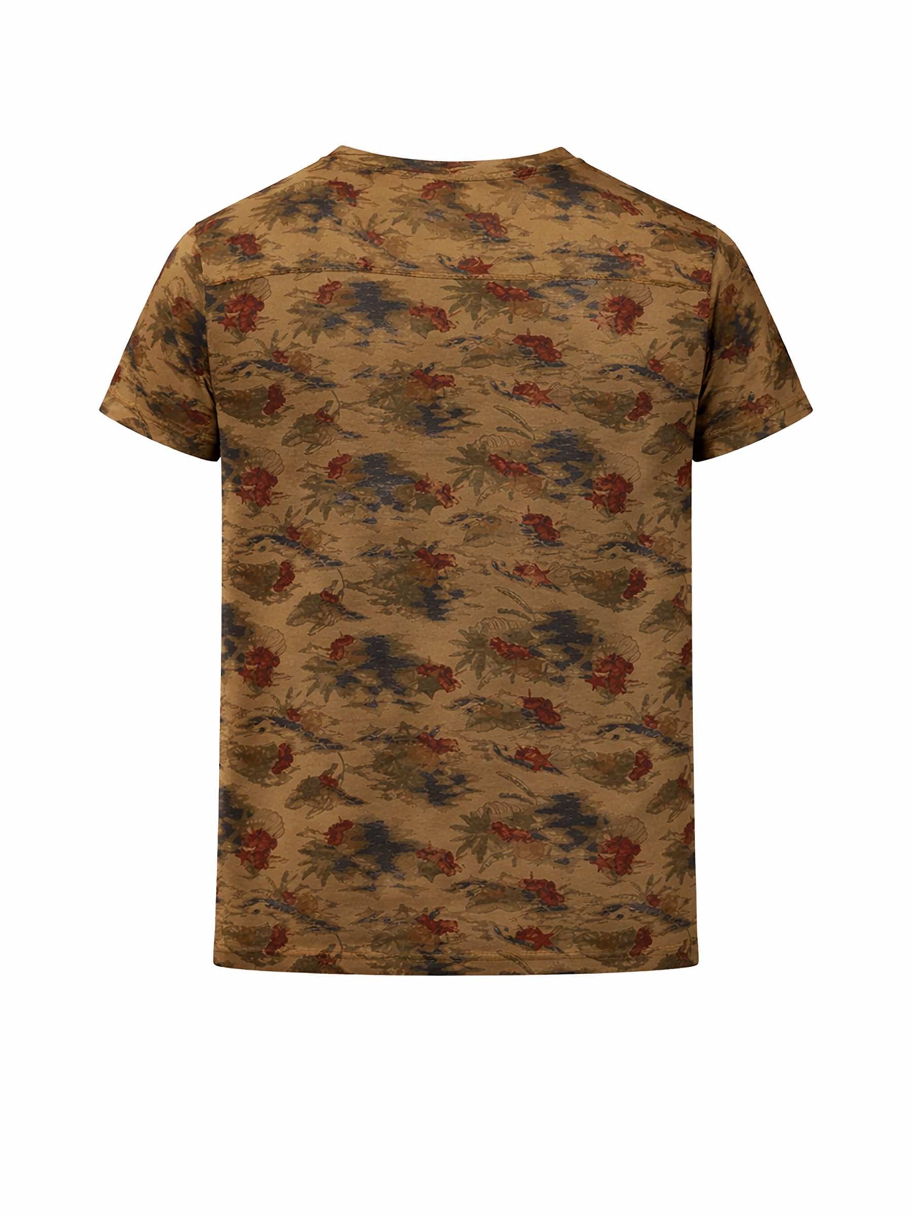 Kurzarm Rundhals T-Shirt floraler Print geradem Schnitt Kurzarm Rundhals T-Shirt floraler Print geradem Schnitt
