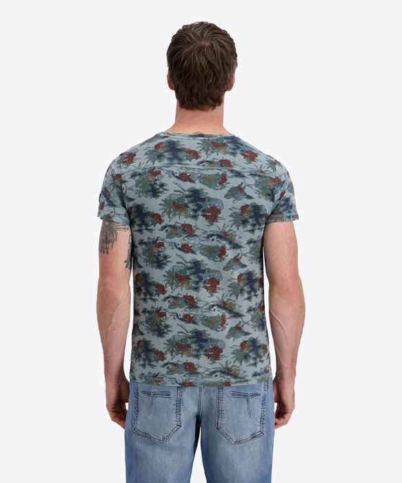 Timezone Timezone Kurzarm Rundhals T-Shirt floraler Print geradem Schnitt – Blau, Bild 6