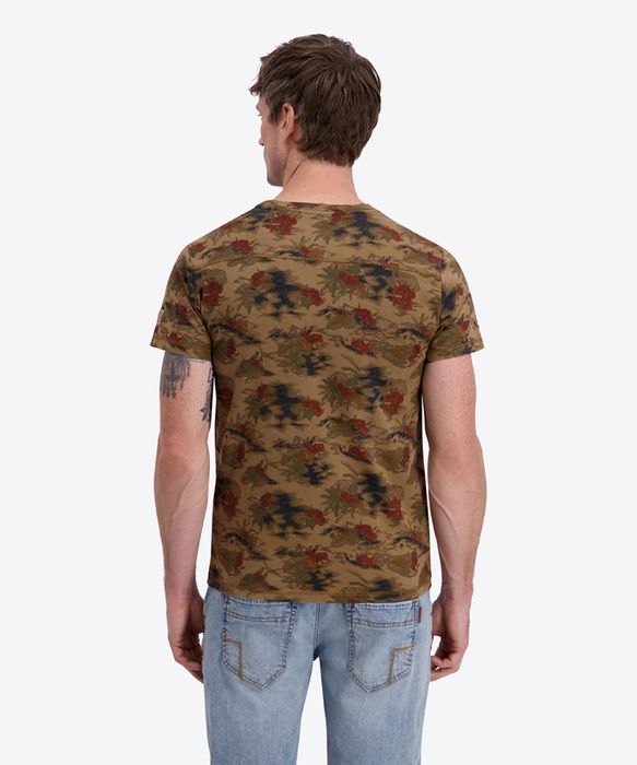 Timezone Timezone Kurzarm Rundhals T-Shirt floraler Print geradem Schnitt – Beige, Bild 6