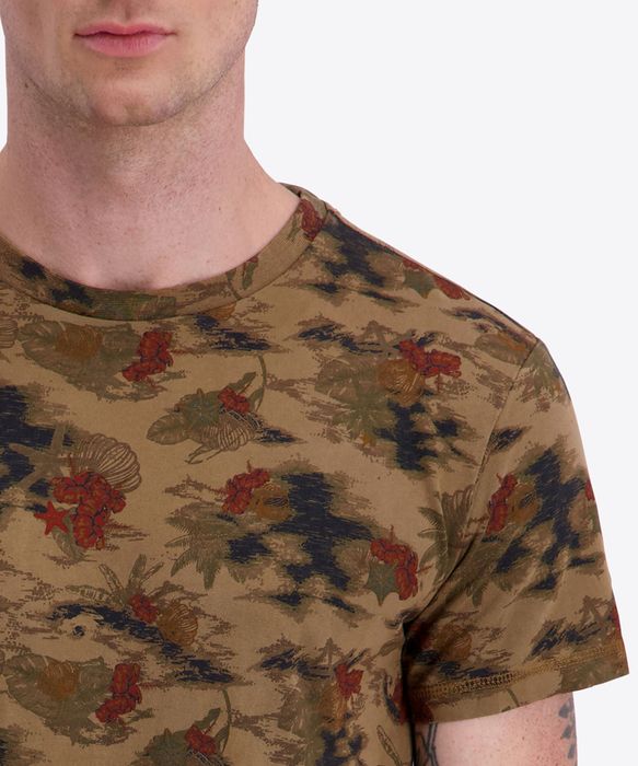 Timezone Timezone Kurzarm Rundhals T-Shirt floraler Print geradem Schnitt – Beige, Bild 4