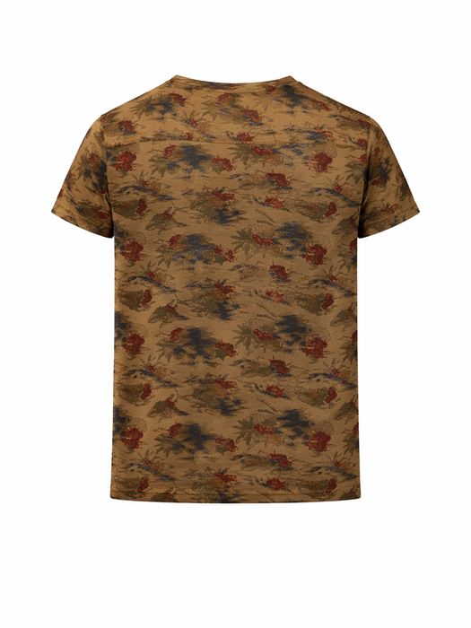 Timezone Timezone Kurzarm Rundhals T-Shirt floraler Print geradem Schnitt – Beige, Bild 7