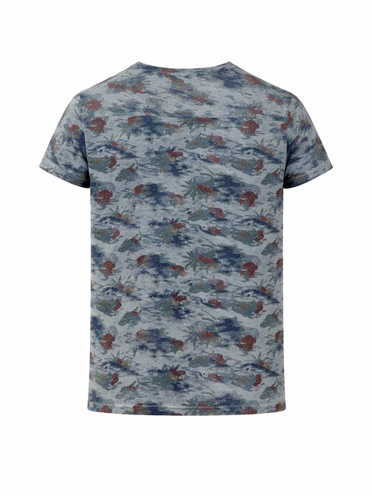 Timezone Timezone Kurzarm Rundhals T-Shirt floraler Print geradem Schnitt – Blau, Bild 7