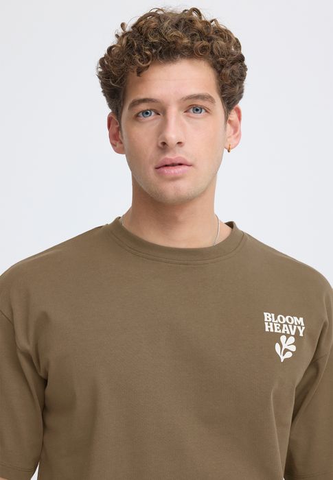 Casual Friday CASUAL FRIDAY Bedrucktes Kurzarmshirt Rundhalsausschnitt Stilvoll – Olive, Bild 4
