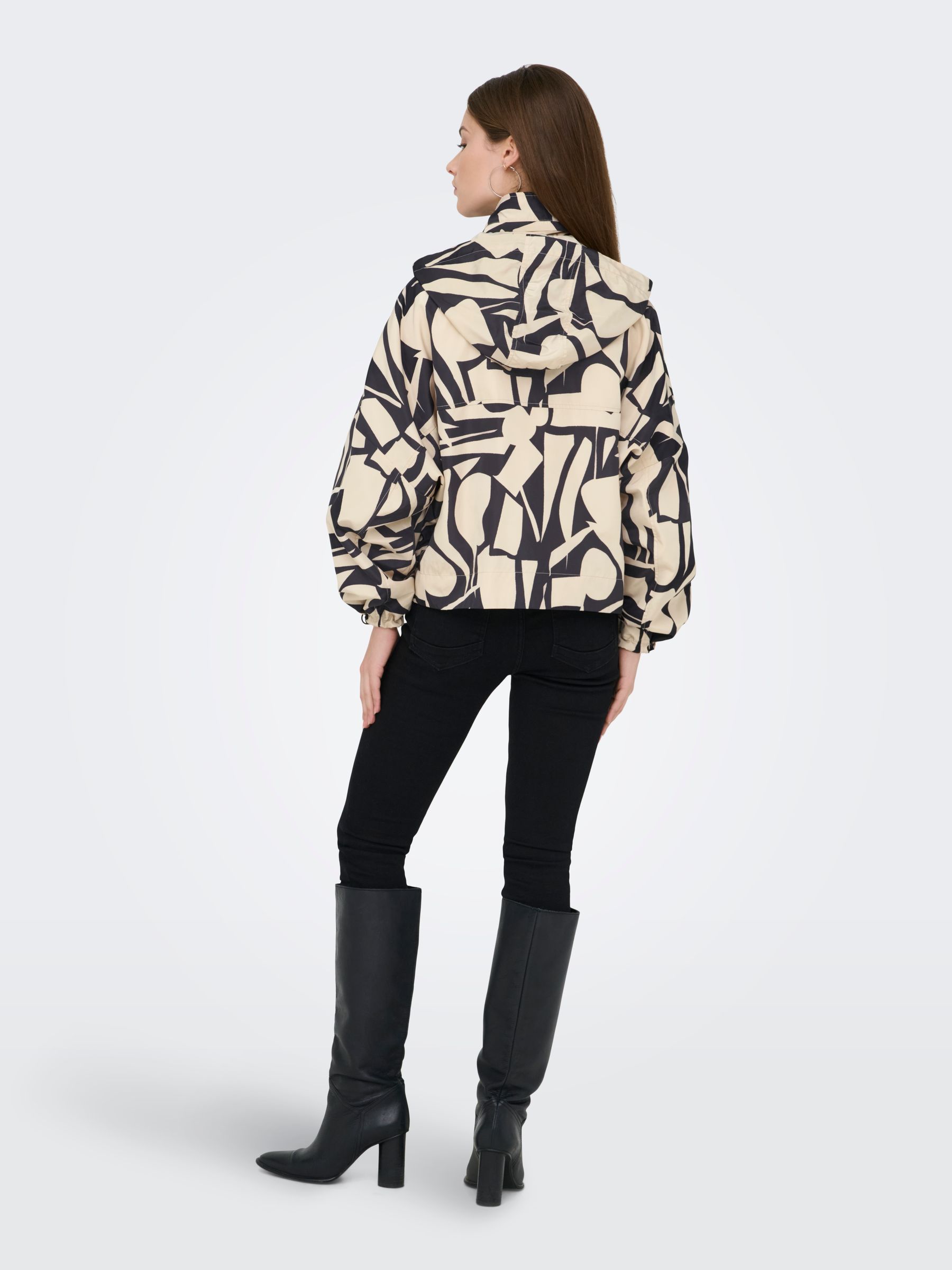 15281509_4917839_7.jpg Kapuzenjacke Reißverschluss Stehkragen Abstrakter Print