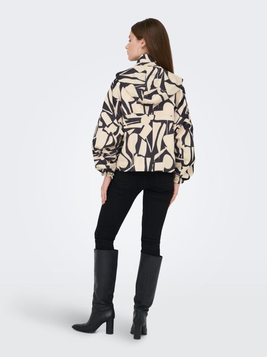 Only Kapuzenjacke Reißverschluss Stehkragen Abstrakter Print – Schwarz-Gelb, Bild 6