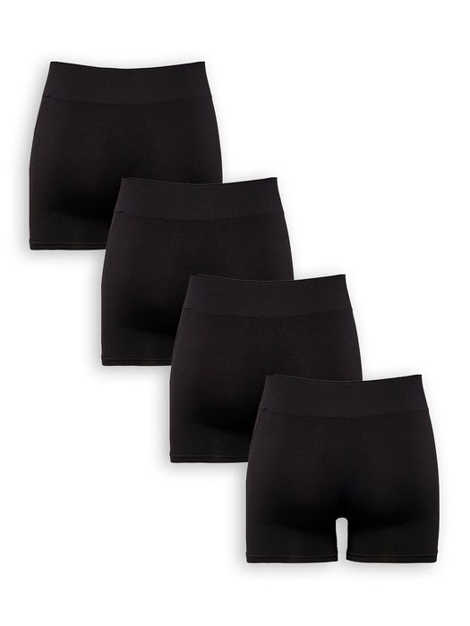 Only ONLY 4er Stück Pack Nahtlose Mini Shorts Elastischer Bund – Schwarz, Bild 6