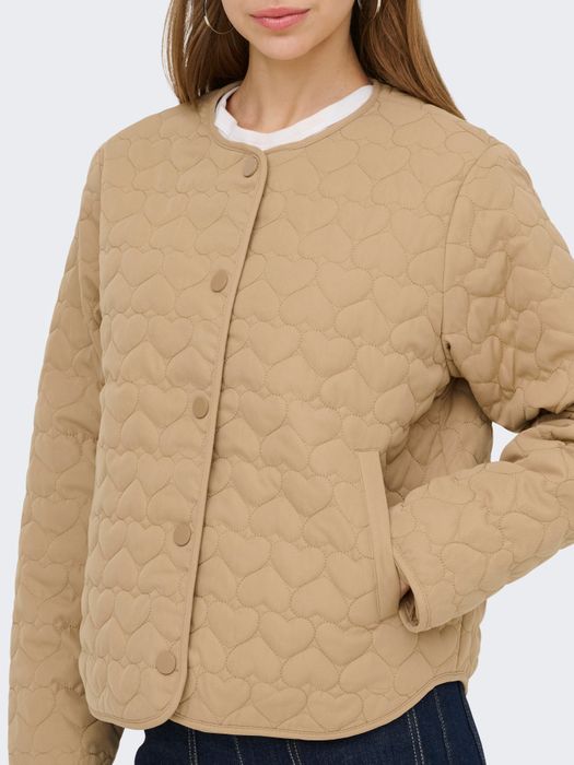 Only Übergangsjacke Rundhals Knopfleiste Eingrifftaschen – Beige, Bild 5