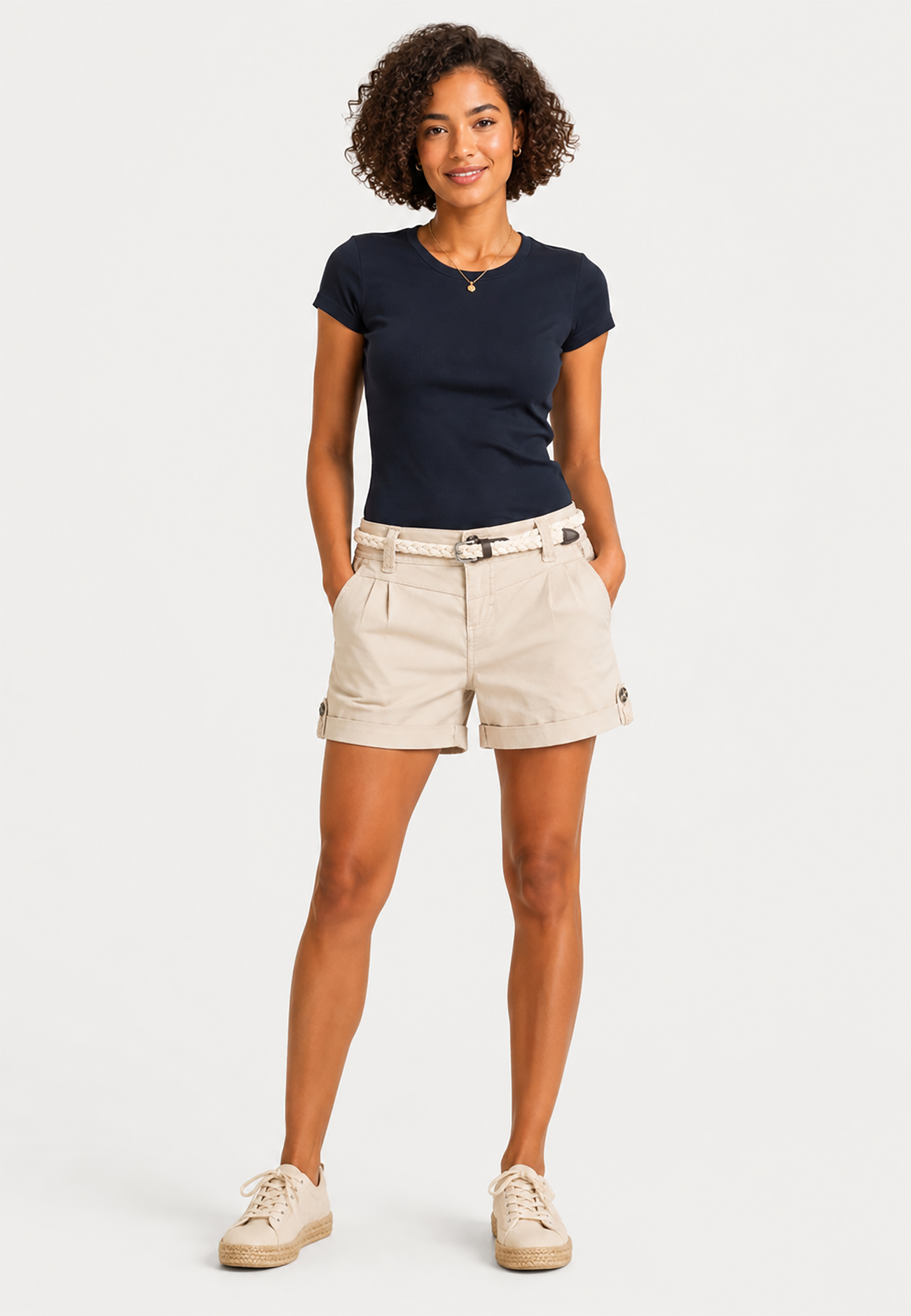 Shorts Inklusive Gürtel Eingrifftaschen Gerade Regular Fit Shorts Inklusive Gürtel Eingrifftaschen Gerade Regular Fit