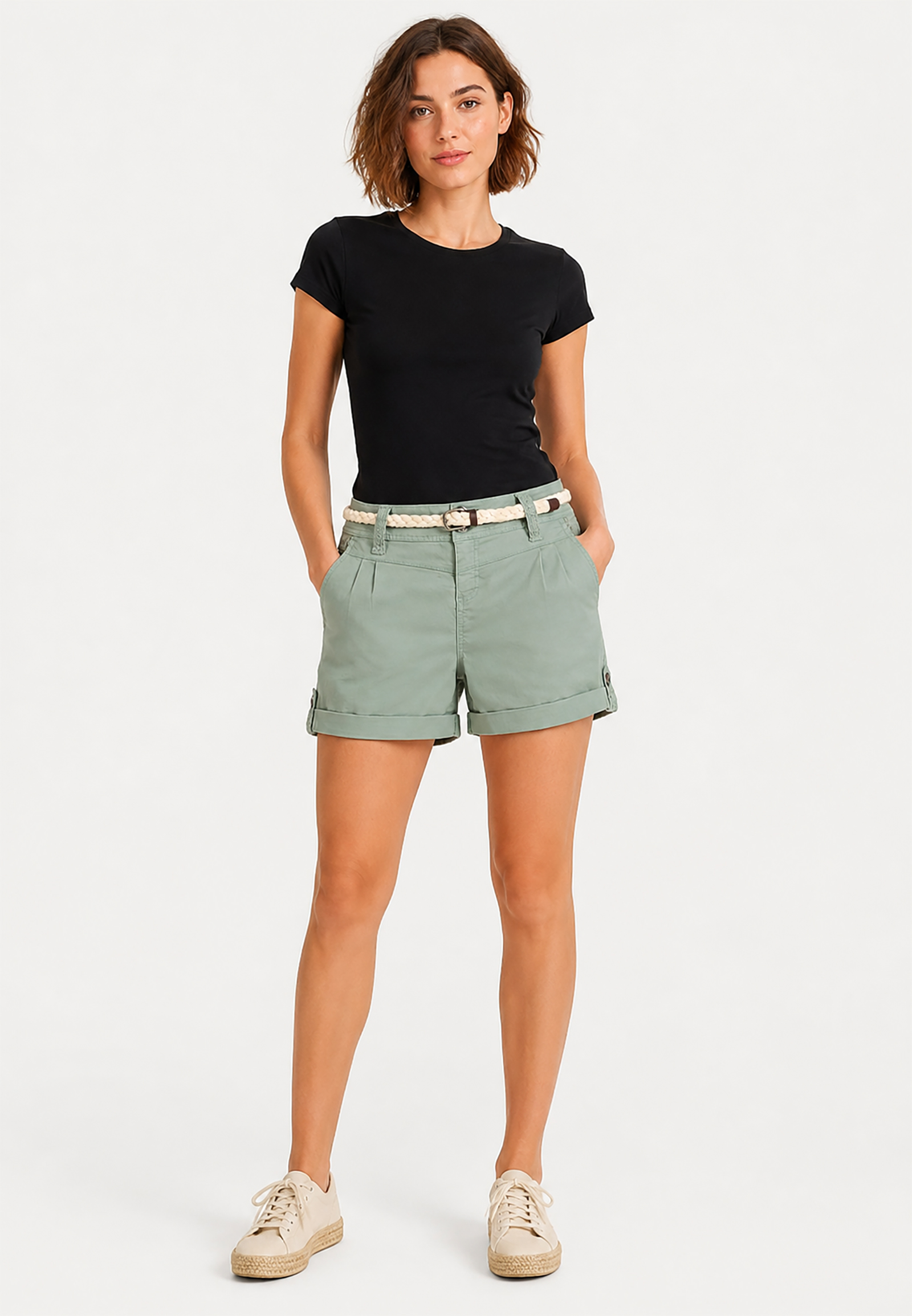 Shorts Inklusive Gürtel Eingrifftaschen Gerade Regular Fit Shorts Inklusive Gürtel Eingrifftaschen Gerade Regular Fit