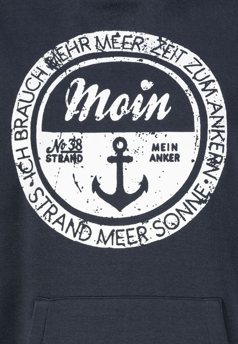 Eight 2 Nine Kapuzenpullover Spruch Print Design Kängurutasche Kapuze – Blau, Bild 5